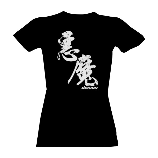 Tričko s potlačou Demon s cool potiskem čínských znaků