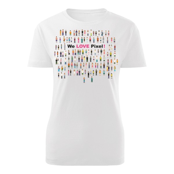 Tričko s potlačou IT tričko We love pixel s motivem pixelových postaviček