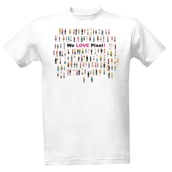 Tričko s potlačou IT tričko We love pixel s motivem pixelových postaviček