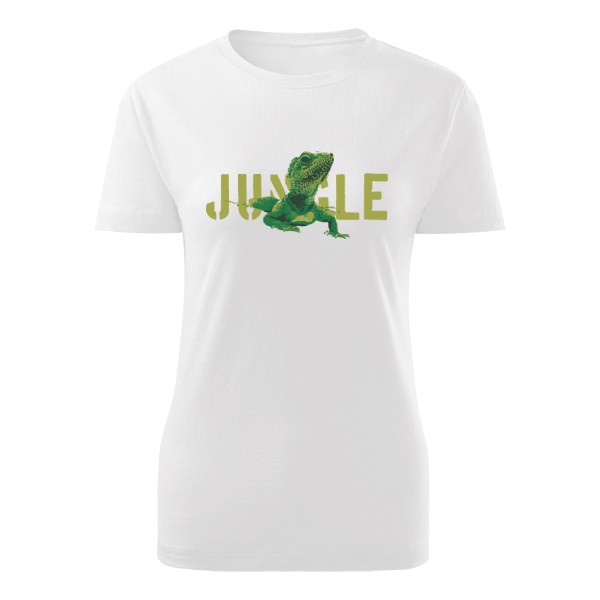 Tričko s potlačou Jungle se zeleným leguánem
