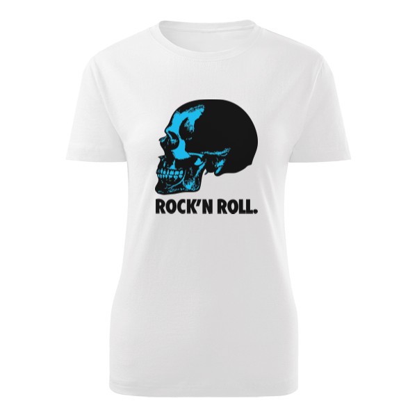 Tričko s potiskem Rock and Roll lebky