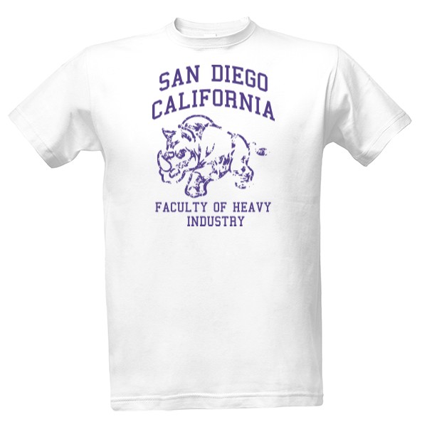Tričko s potiskem San Diego s rozzuřeným nosorožcem