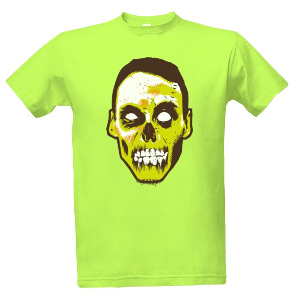 Tričko s potiskem Shnilá hlava zombie s vyceněnými zuby