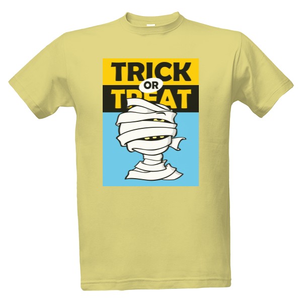 Tričko s potlačou Trick or treat s hlavou mumie