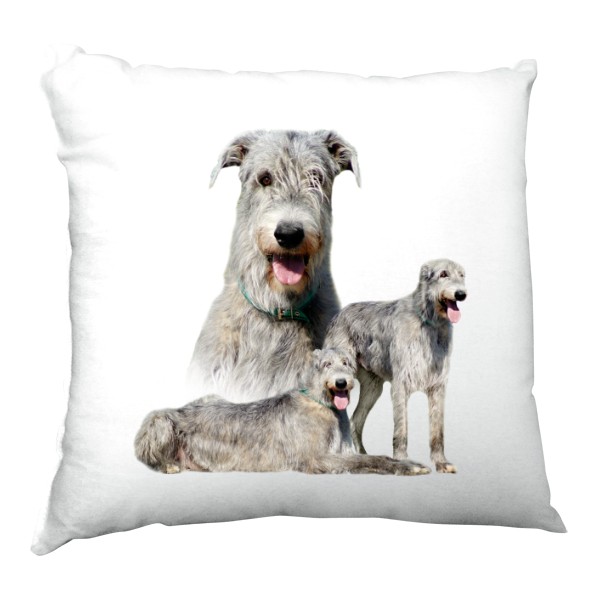 Polštář saténový s potiskem Irský vlkodav